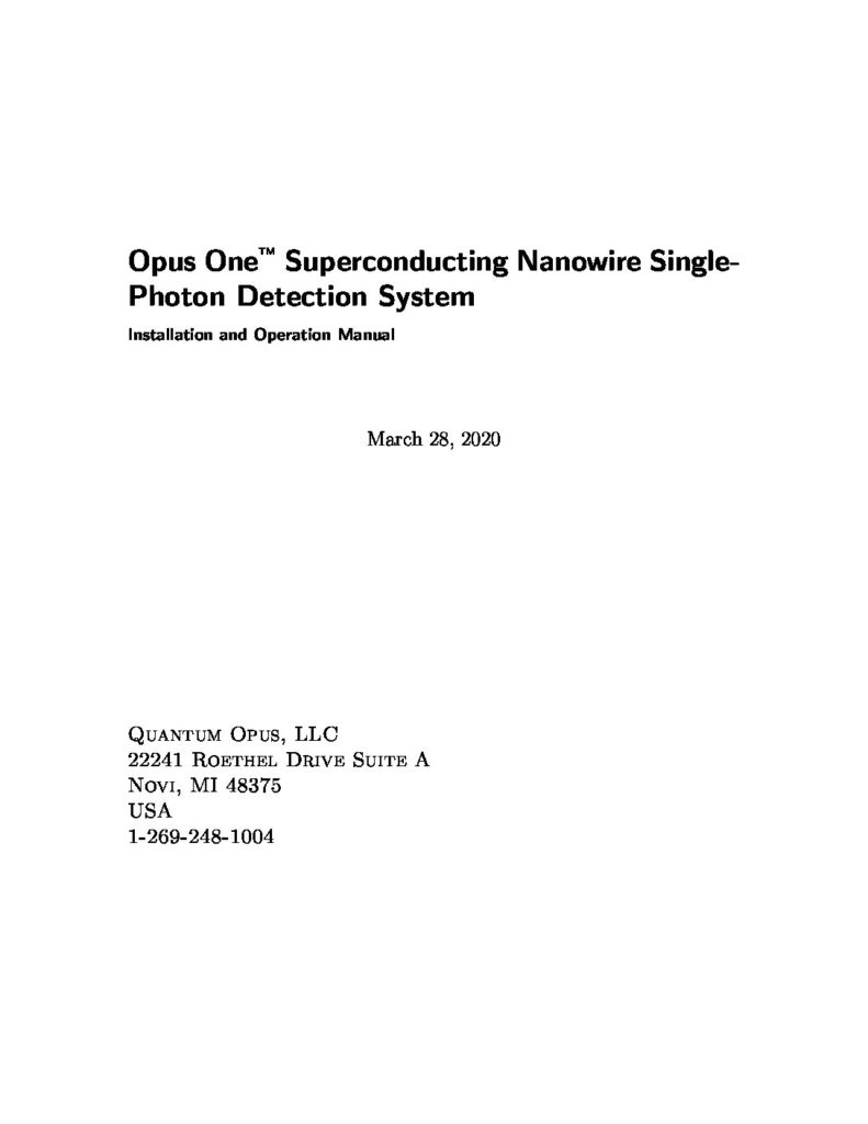 Opus_One_Operation_Manual_20200328 Quantum Opus